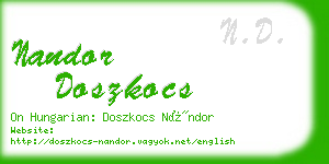 nandor doszkocs business card